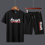 Casual Male Tracksuit Clothing Summer Men Set Fitness Suit Sporting Suits Short Sleeve T Shirt Shorts Quick Drying 2 Piece Set