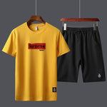 Casual Male Tracksuit Clothing Summer Men Set Fitness Suit Sporting Suits Short Sleeve T Shirt Shorts Quick Drying 2 Piece Set