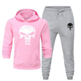 2 Pieces Sets Tracksuit Men Skull Brand Autumn Winter Hooded Sweatshirt +Drawstring Pants Male Sport Hoodies Running Sportswear