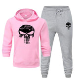 2 Pieces Sets Tracksuit Men Skull Brand Autumn Winter Hooded Sweatshirt +Drawstring Pants Male Sport Hoodies Running Sportswear