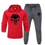 2 Pieces Sets Tracksuit Men Skull Brand Autumn Winter Hooded Sweatshirt +Drawstring Pants Male Sport Hoodies Running Sportswear