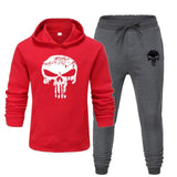 2 Pieces Sets Tracksuit Men Skull Brand Autumn Winter Hooded Sweatshirt +Drawstring Pants Male Sport Hoodies Running Sportswear