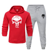 2 Pieces Sets Tracksuit Men Skull Brand Autumn Winter Hooded Sweatshirt +Drawstring Pants Male Sport Hoodies Running Sportswear