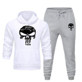 2 Pieces Sets Tracksuit Men Skull Brand Autumn Winter Hooded Sweatshirt +Drawstring Pants Male Sport Hoodies Running Sportswear