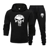 2 Pieces Sets Tracksuit Men Skull Brand Autumn Winter Hooded Sweatshirt +Drawstring Pants Male Sport Hoodies Running Sportswear