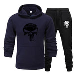 2 Pieces Sets Tracksuit Men Skull Brand Autumn Winter Hooded Sweatshirt +Drawstring Pants Male Sport Hoodies Running Sportswear