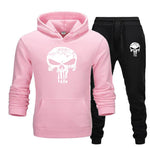 2 Pieces Sets Tracksuit Men Skull Brand Autumn Winter Hooded Sweatshirt +Drawstring Pants Male Sport Hoodies Running Sportswear