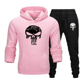 2 Pieces Sets Tracksuit Men Skull Brand Autumn Winter Hooded Sweatshirt +Drawstring Pants Male Sport Hoodies Running Sportswear