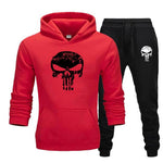 2 Pieces Sets Tracksuit Men Skull Brand Autumn Winter Hooded Sweatshirt +Drawstring Pants Male Sport Hoodies Running Sportswear