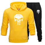 2 Pieces Sets Tracksuit Men Skull Brand Autumn Winter Hooded Sweatshirt +Drawstring Pants Male Sport Hoodies Running Sportswear